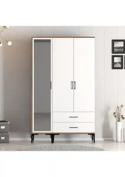 Variant Mobilya Kumsal 3 Kapılı Gardrop Beyaz Modern Saklama ve Düzenleme Ünitesi