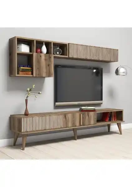 Variant Mobilya Milan Ceviz TV Ünitesi Modern ve Dayanıklı Tasarım Özellikleri