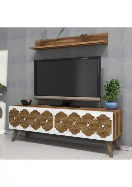 Variant Mobilya Nisan TV Ünitesi Ceviz Renk Modern ve Dayanıklı Tasarım