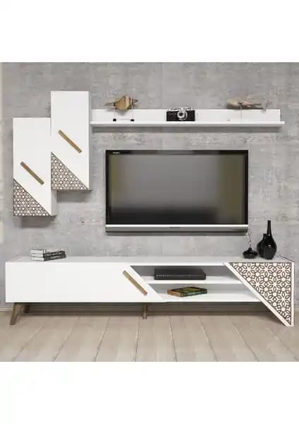 Varinat Beril Beyaz TV Ünitesi Modern ve Fonksiyonel Tasarımıyla Salonlara Şıklık Katıyor