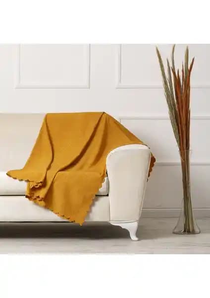 Velerde Home Hardal Sarı Çift Taraflı Kaydırmaz Koltuk Koruyucu 175x215 cm