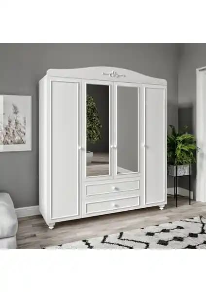 Venatto Romantic XL Aynalı Dolap: Dayanıklı ve Şık Giyinme Odası Depolama Çözümü