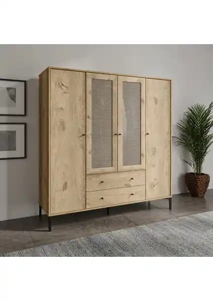 Venatto Trio Hasırlı XL Dolap: Modern Tasarım ve Dayanıklılık Sunan Geniş Depolama Çözümü
