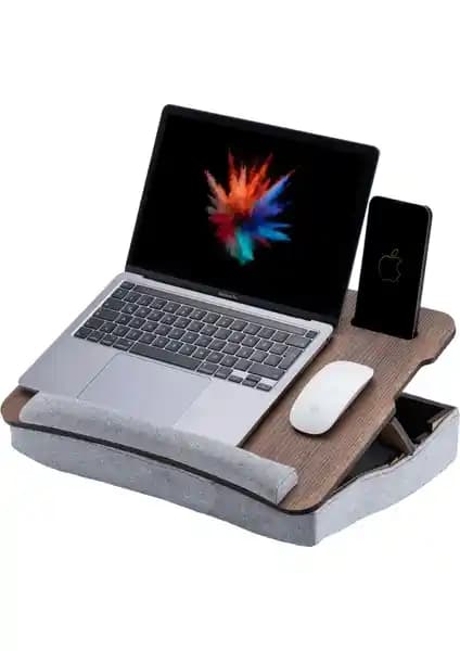 Vigo Wood Minderli Eğim Ayarlanabilir Laptop Sehpası Modern Tasarım ve Ergonomik Kullanım