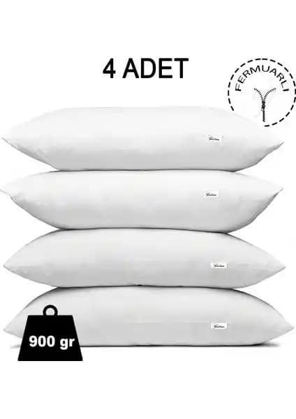 Vionel Home 4 Adet Fermuarlı Antialerjik Yastık Seti Sağlıklı ve Konforlu Uyku İçin Uygun