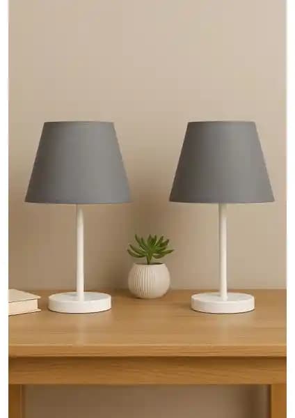 Vivido Abajur Antrasit Modern Yatak Odası Dekorasyonuna Şık Dokunuş