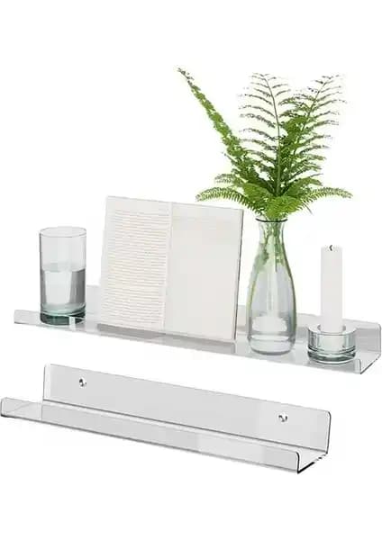 Vons Şeffaf Pleksi Raf 35X10 cm Modern ve Dayanıklı Depolama Çözümü