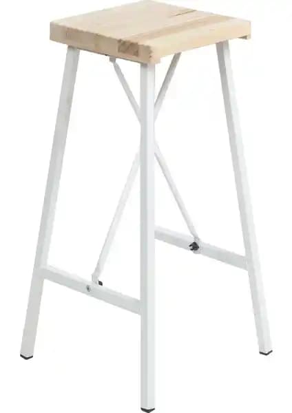 Weblonya Beyaz Metal Profilli Bar Sandalyesi Modern ve Dayanıklı Oturma Çözümü