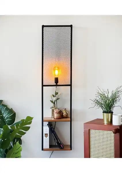 Weblonya Kitaplıklı Lambader Aplik Duvar Rafı Modern Tasarım ve Fonksiyonellik Sağlar