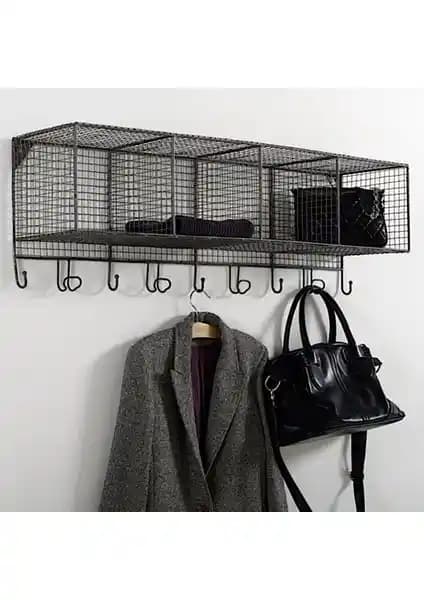 Wess Dizayn 9 Kancalı Metal Duvar Askılığı Endüstriyel Tasarım ve Fonksiyonellik