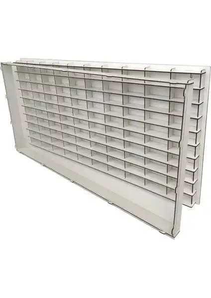 Woodbu Şeffaf Kapaklı 100 Araçlık Yatay Beyaz Depolama Çözümü