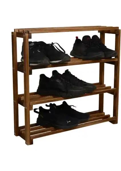 Wooden City Ahşap Çubuklu 4 Katlı Masif Ayakkabılık: Dayanıklı ve Şık Depolama Çözümü