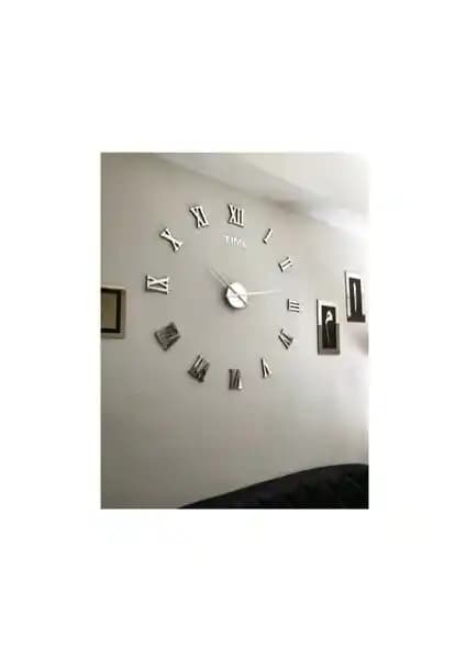 Wooden Factory Gümüş Roma Saat: Modern ve Şık Tasarımıyla Dayanıklı Duvar Saati