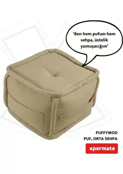 Xpermate X Permate Puffymod Dekoratif Kare Puf Modern ve Çok Yönlü Kullanım İmkanı