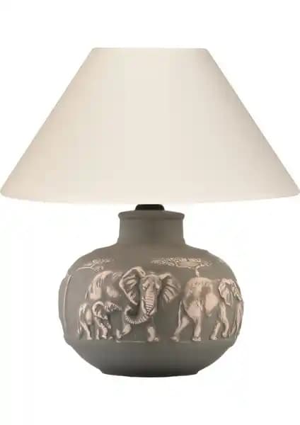 Yalılı Seramik Filli Seramik Gri Abajur: Şık ve Dayanıklı Modern Aydınlatma Seçeneği