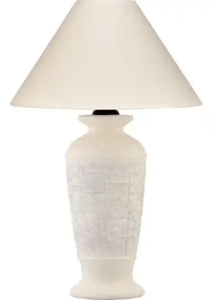 Yalılı Seramik Orta Taşlı Krem Abajur: Estetik ve Dayanıklı İç Mekan Aydınlatması