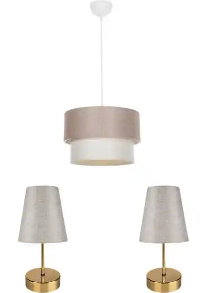 Yatak Odası İçin Modern Kumbeji Aydınlatma Seti Metal Abajur ve Sarkıt Tasarımı