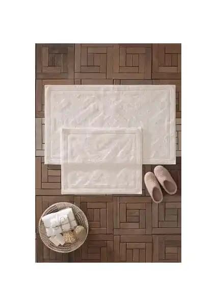 Yataş Bedding Milo Banyo Paspası Seti Ekru Modern ve Konforlu Banyo Deneyimi İçin