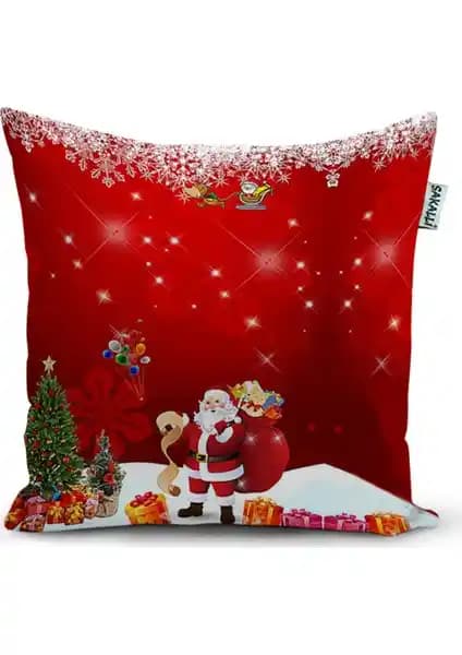 Yılbaşı Temalı 3D Baskılı Sakallı Kırlent Kılıfı Dekorasyon Ürünü