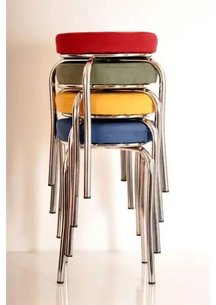 Yılmaz Masacılık 4'lü Renkli Tay Tüyü Ahtapot Tabure Seti Modern ve Fonksiyonel Tasarım