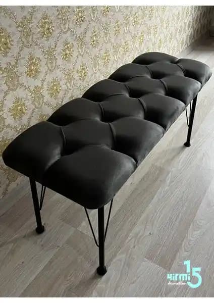 Yirmi15 Füme Bench Metal Ayaklı Modern Oturma ve Puf Çözümü