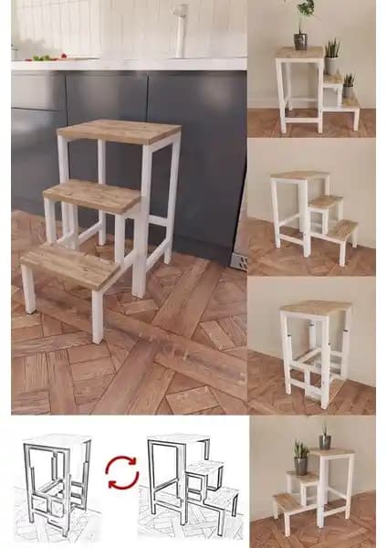 Yüceer Home Katlanabilir Metal Ahşap Çok Amaçlı Tabure Özellikleri ve Kullanım Alanları