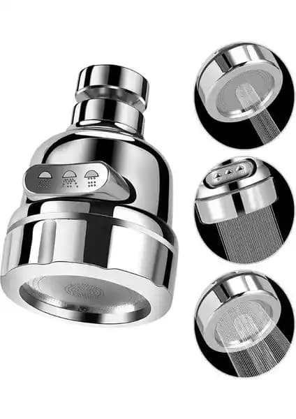 Zemus 3 Kademeli Krom Kaplamalı Musluk Başlığı Mutfağınıza Şıklık ve Fonksiyonellik Katar