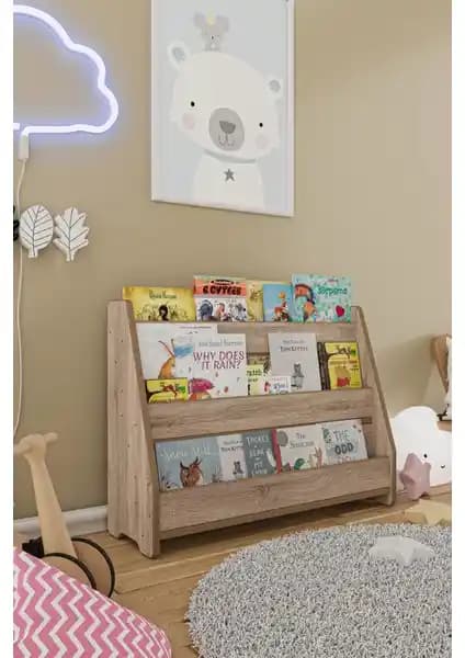 Zeo Wood Design Montessori MDF Çocuk Kitaplığı: Güvenli ve Estetik Çocuk Odası Depolama Ünitesi
