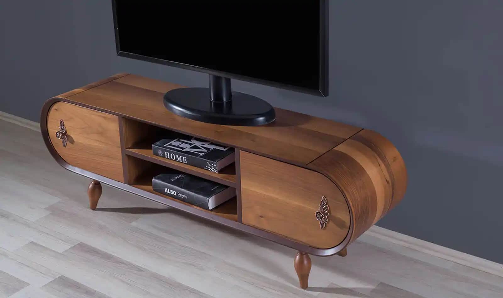 Ceviz Renkli TV Sehpası ile Dekorasyonda Şıklık ve Fonksiyonellik Yakalayın