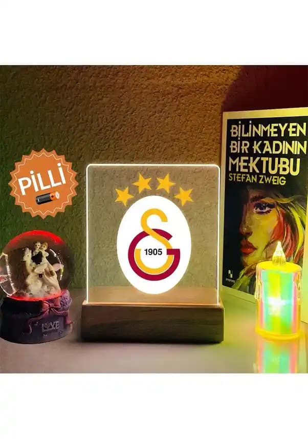 Galatasaray Temalı Gece Lambası ile Ev Dekorasyonunda Şampiyon Renkler