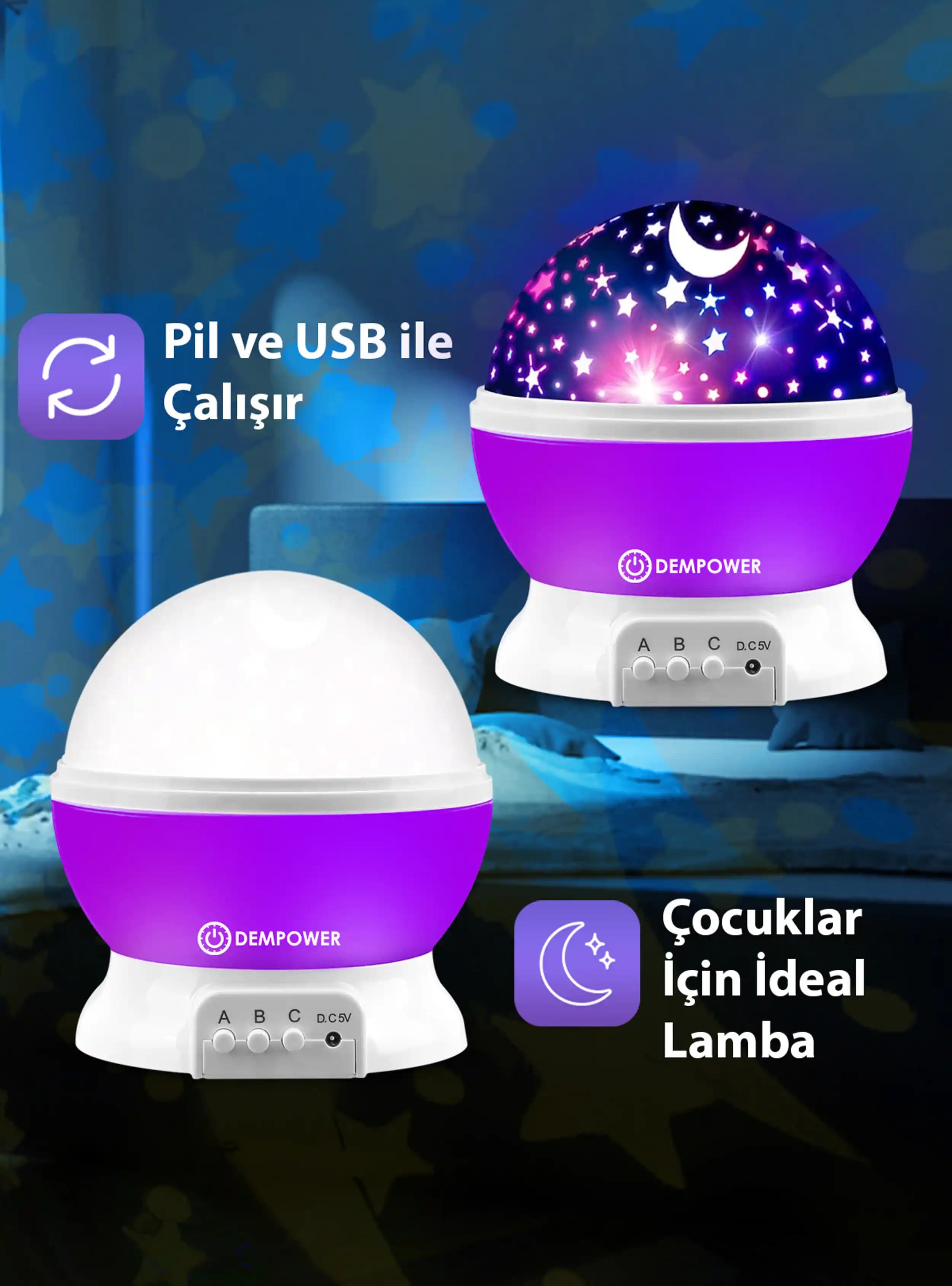 Mor Gece Lambası ile Dekorasyonunuza Renk Katın ve Atmosferi Geliştirin