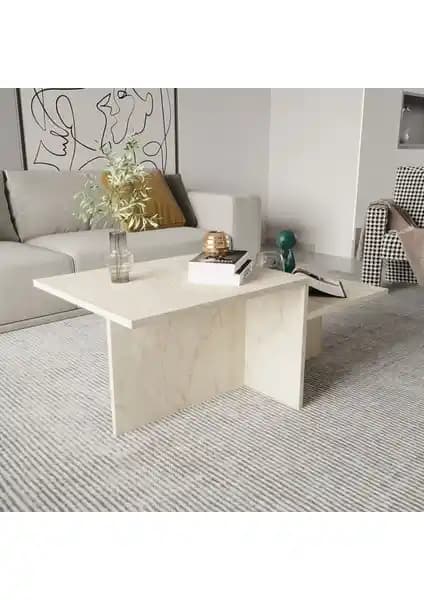 Alonex Diana Mermer Desenli Orta Sehpa Modern Tasarım ve Fonksiyonellik Sunar