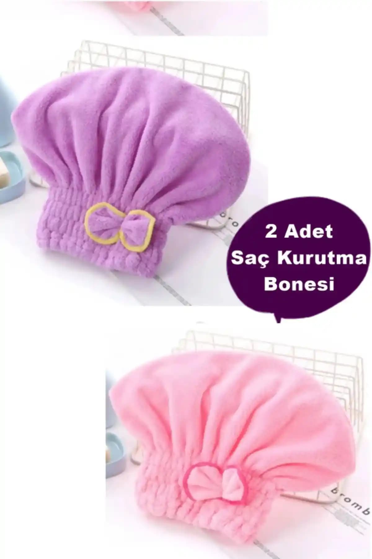 Aygören Home Mikrofiber Saç Kurutma Bonesi Seti Yüksek Emicilik ve Rahat Kullanım