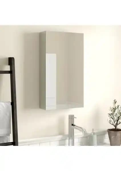 Dekor Tek Kapaklı Aynalı Banyo Dolabı Üst Modülü Beyaz - Fonksiyonel ve Estetik Tasarım