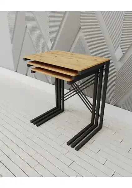 Güzelkan Madeni Eşya 3'lü Zigon Sehpa Seti: Estetik ve Fonksiyonellik Bir Arada