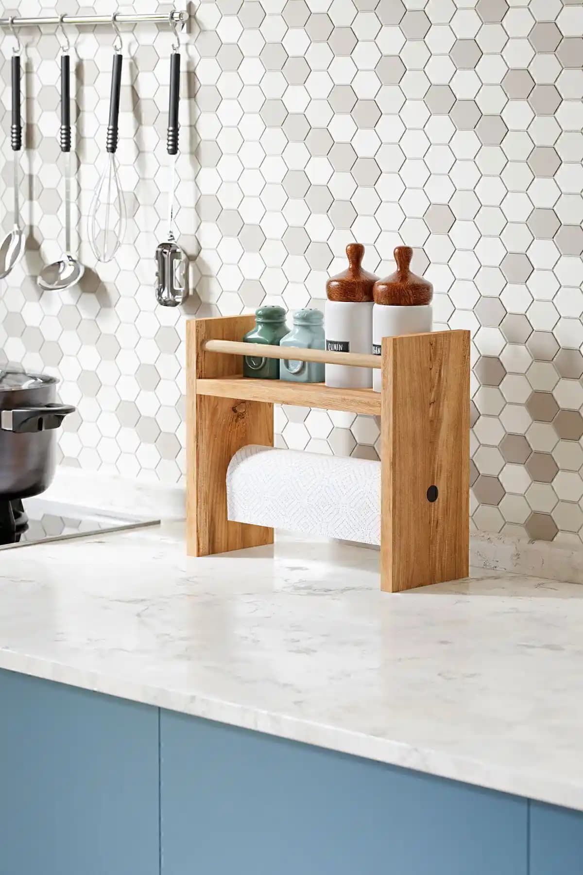 interGO Rulo Havlu Takılabilir Baharatlık Standı Modern ve İşlevsel Mutfak Düzenleyicisi