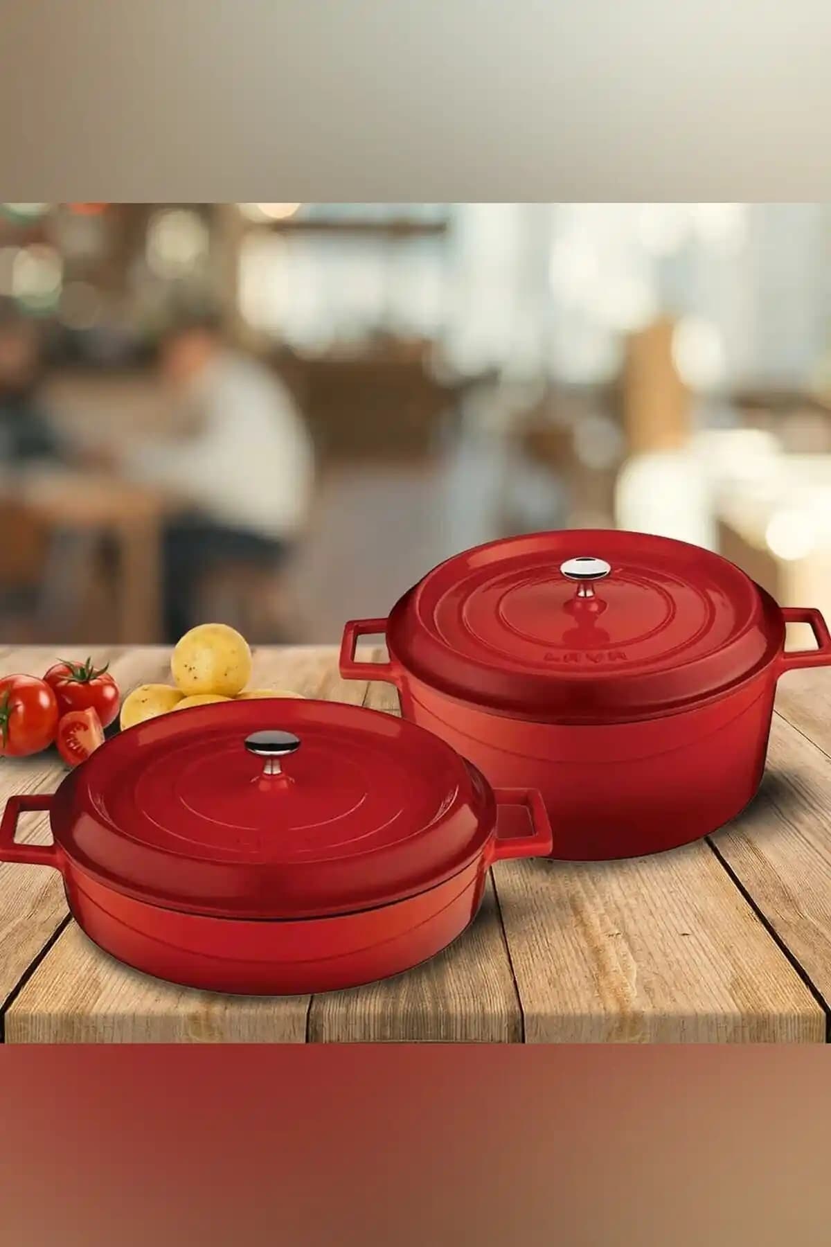 Lava 24cm ve 28cm Demir Döküm Tencere Seti: Dayanıklı ve Estetik Mutfak Gereçleri