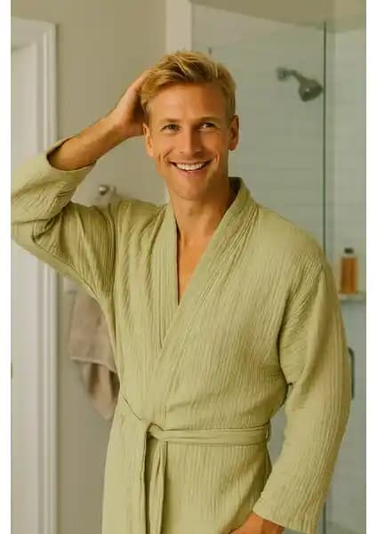 Lucy ve Home Unisex 4 Kat Müslin Sabahlık ve Bornoz Modeli Çevre Dostu ve Şık Tasarım