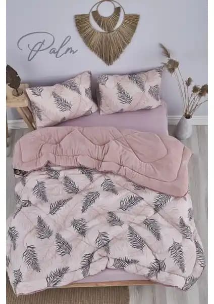 Marla Home Palm Pembe Desenli ve Teksnil Home Pembe Welsoft Yorgan Karşılaştırması