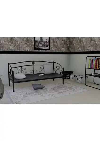 Metalia Delux Ferforje Sedir Siyah Metal Mobilya Dış ve İç Mekan Kullanımı İçin Modern Tasarım