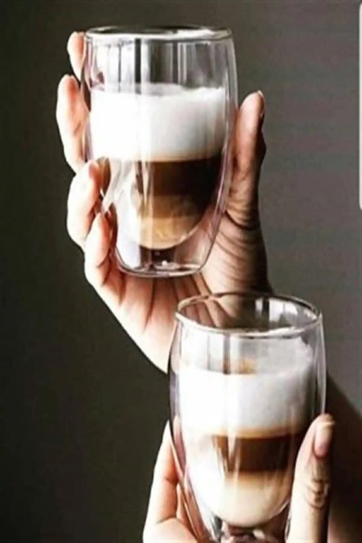 MİMOZA PARK 2 Adet Yenitasarım Çift Cidarlı Bardak Estetik ve Dayanıklı Tasarım