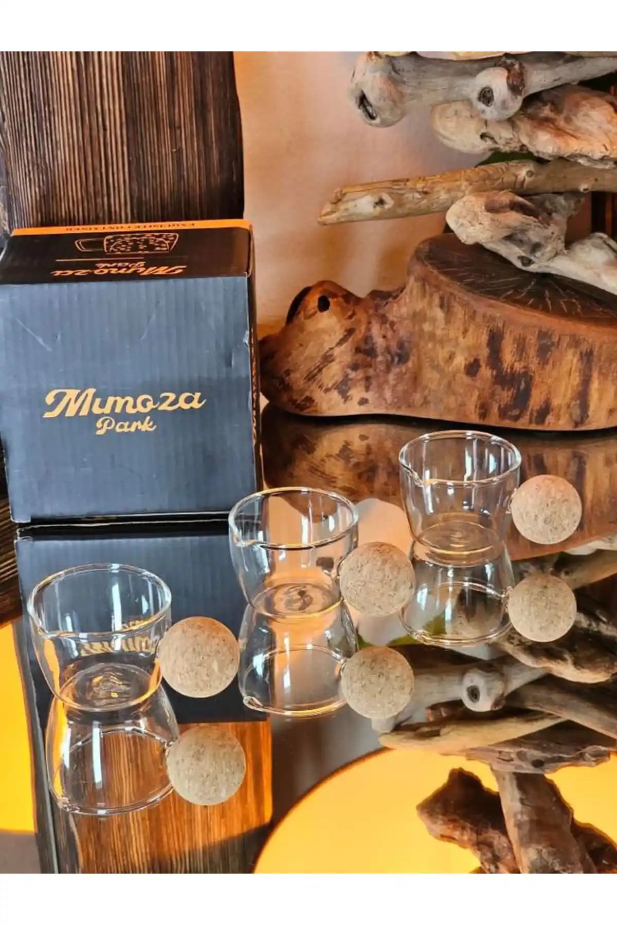 MİMOZA PARK 3 Adet Mantar Saplı Cam Reçellik ve Sosluk Seti Modern Sunumlar İçin