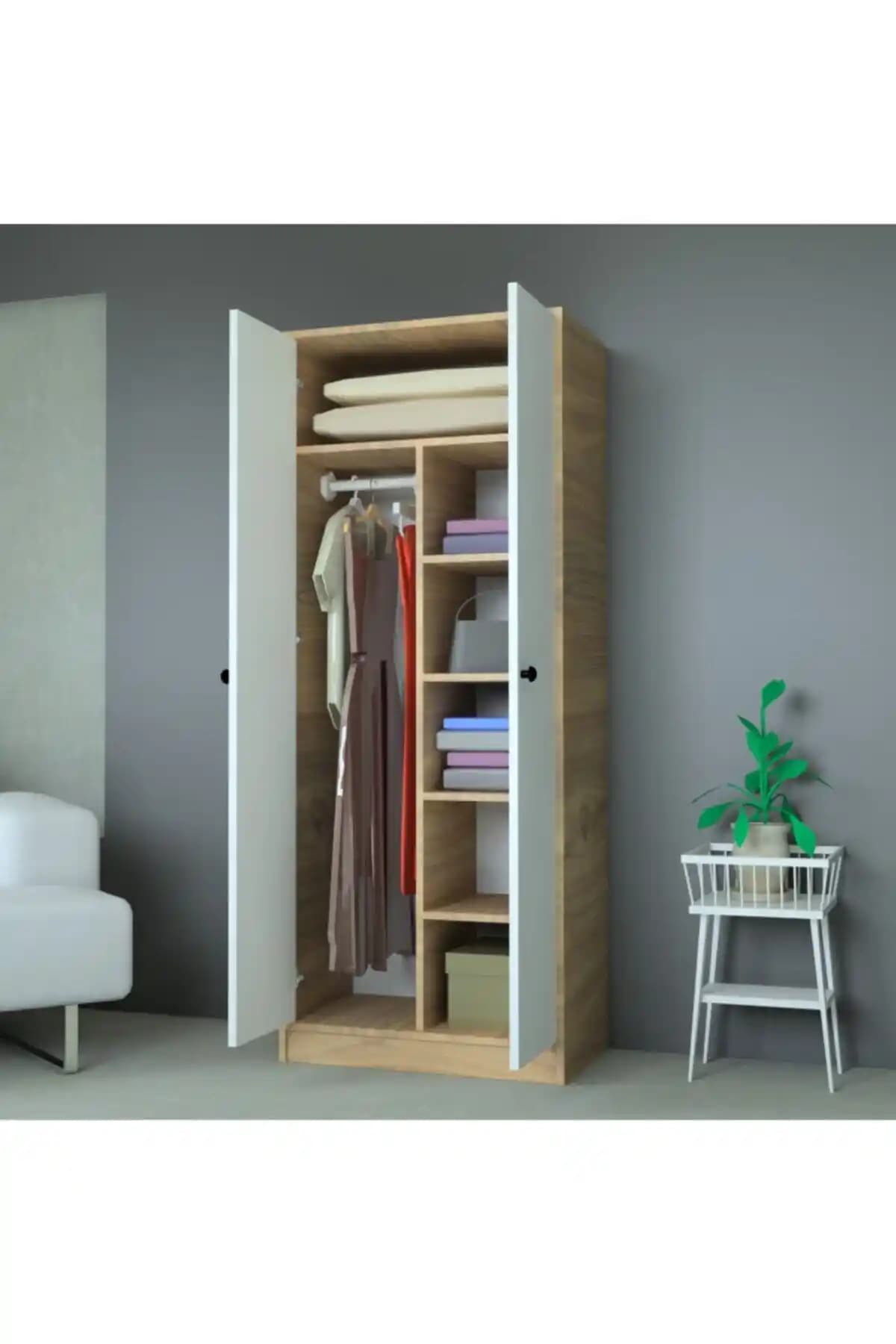 MOBİLİQUE Vegas Gardrop: Modern ve Şık Depolama Çözümü, Küçük Odalar İçin Uygun