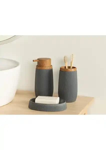 Modern ve Şık English Home Evelyn 3'lü Suya Dayanıklı Banyo Aksesuar Seti