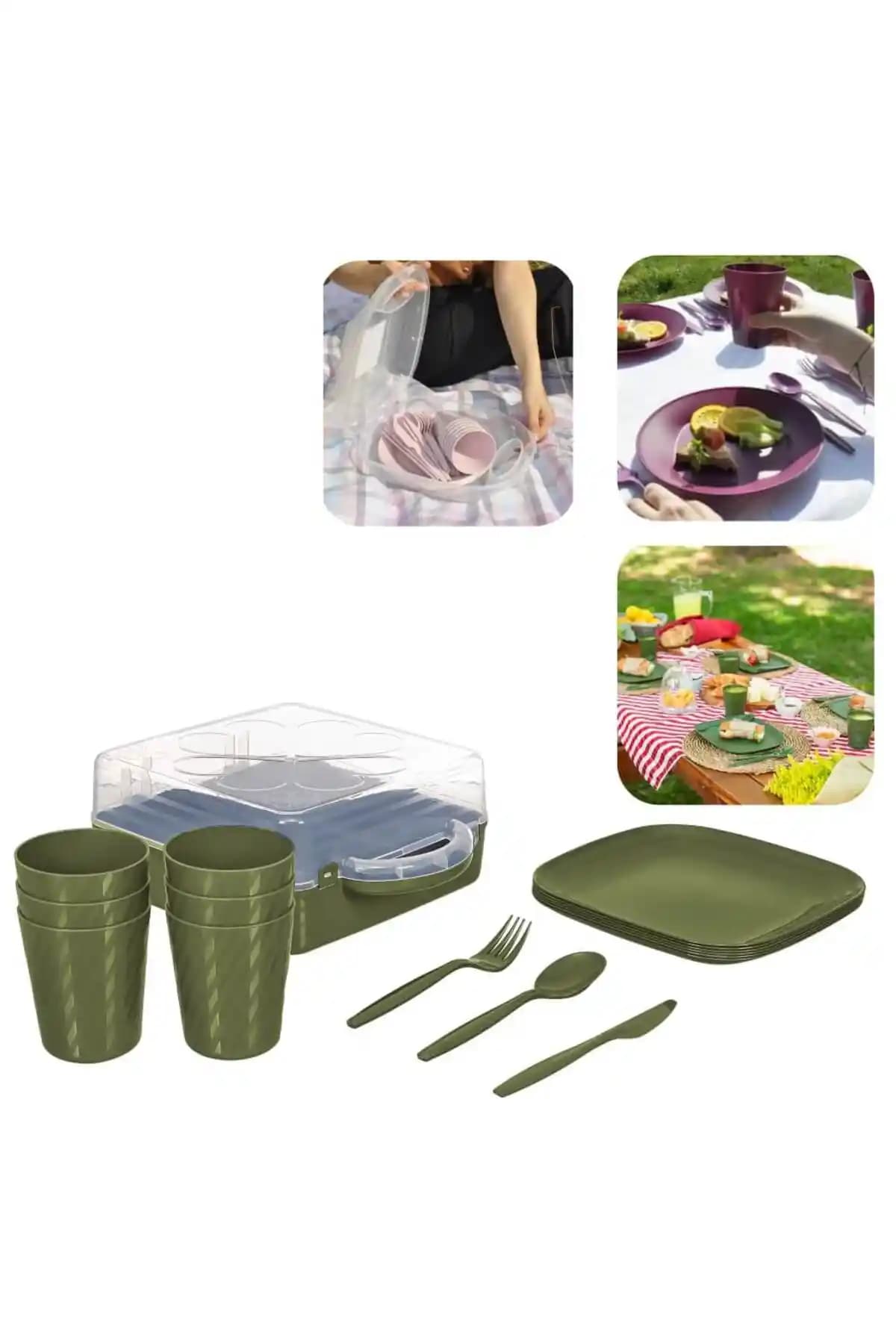 Piev Urve Kamp Seyahat Piknik Seti 6 Kişilik Çok Yönlü ve Dayanıklı Açık Hava Ekipmanı