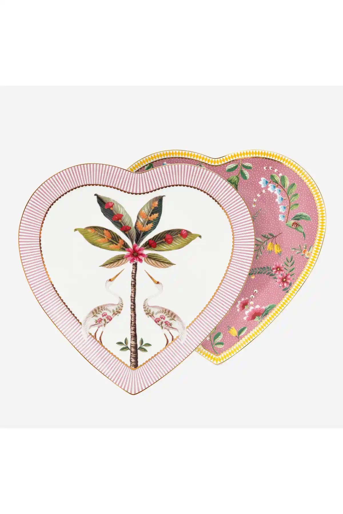 Pip Studio La Majorelle Pembe Porselen Kalpli Tabak Seti Modern ve Şık Sofralar İçin Uygun