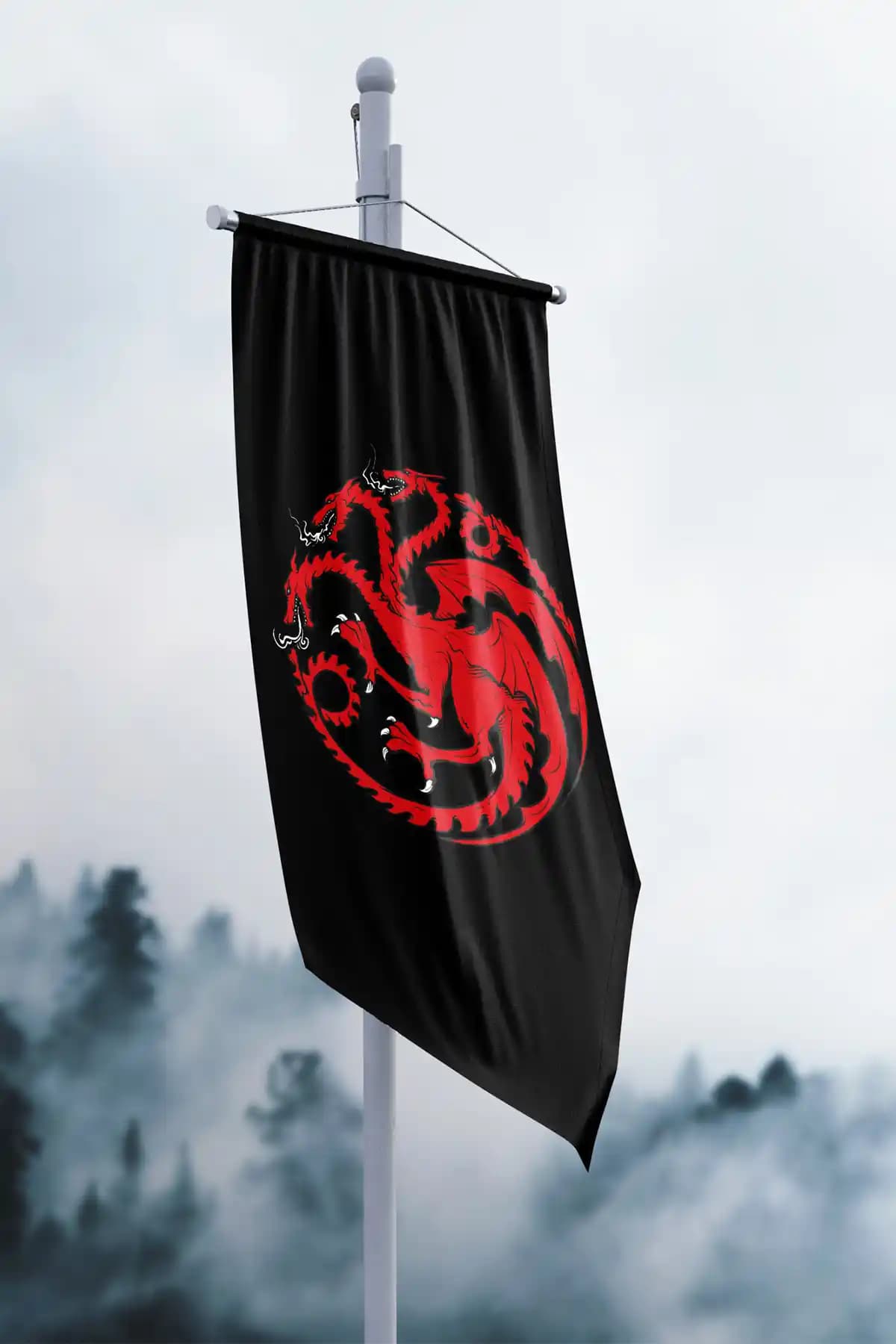 Siyah Targaryen Hanedanlığı Flama Bayrakları Estetik ve Dayanıklı Dekorasyon Çözümü
