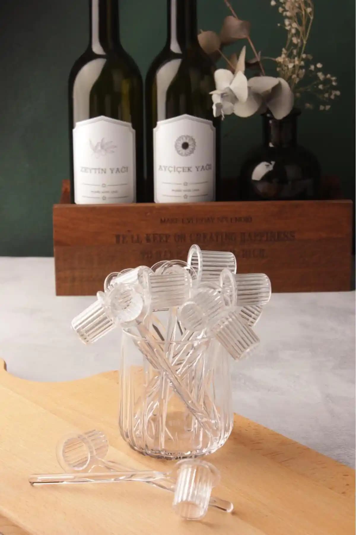 Tinsmith 12 Li Mika Origami Şekilli Kristal Kahve ve Baharat Kaşığı Seti