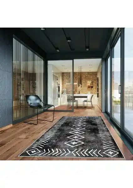 West Home Dijital Baskılı Kaymaz Tabanlı Yıkanabilir Salon Halısı Modern ve Şık Tasarım