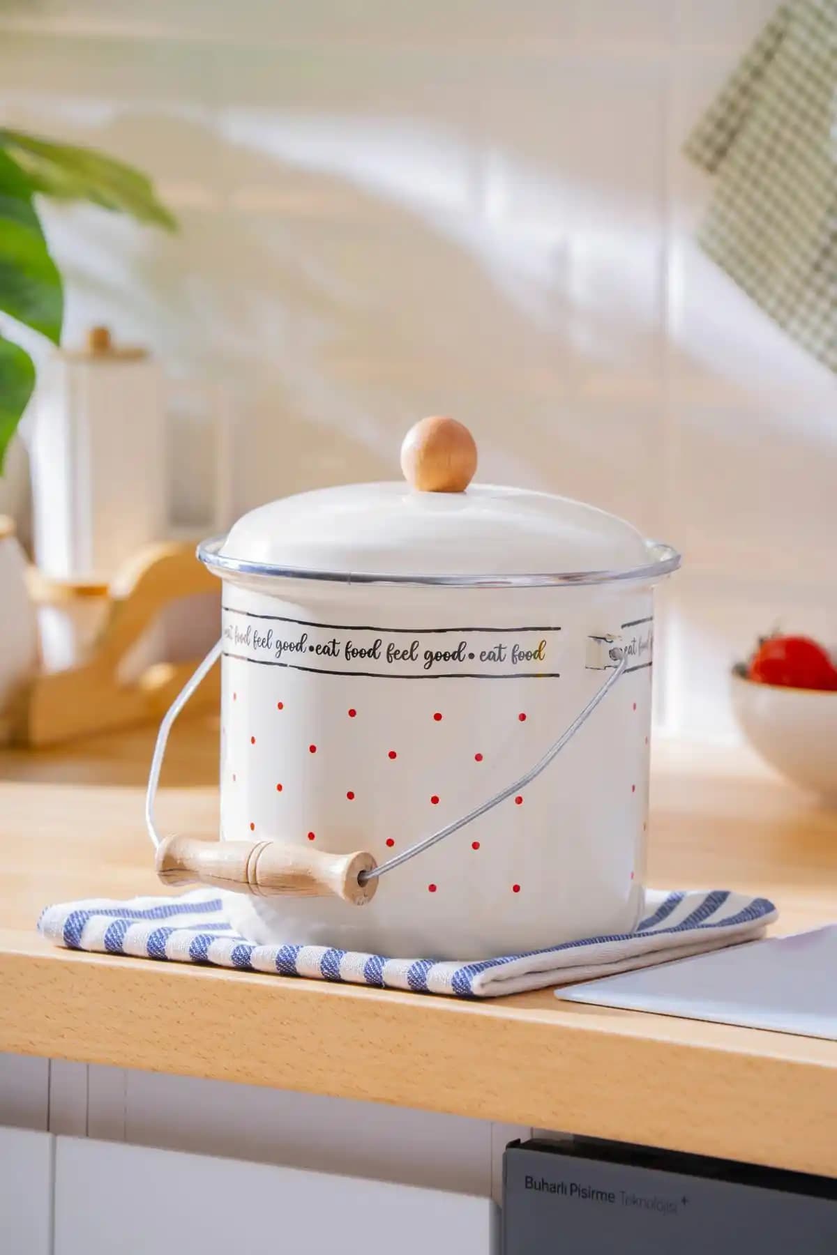 ACAR Feel Good Emaye Bakraç 16 cm dayanıklı ve şık mutfak gereci, çok amaçlı kullanım imkanı